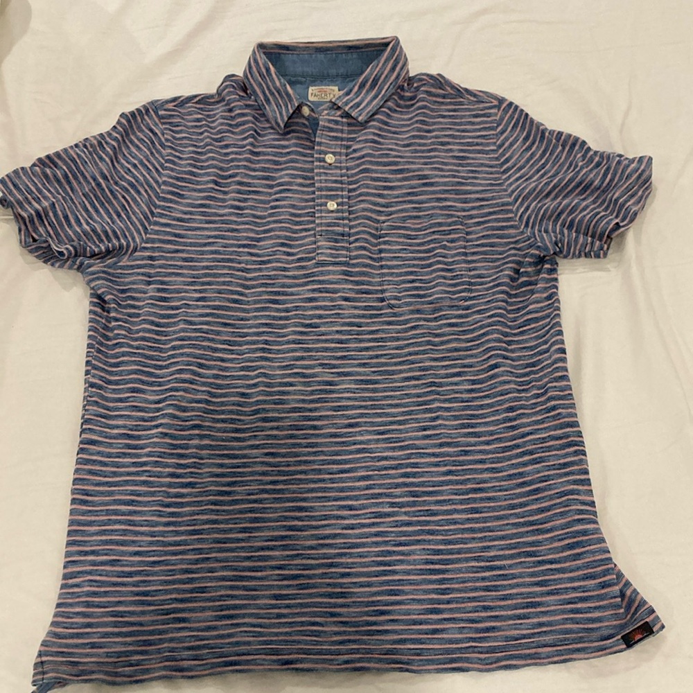 Men’s indigo bay point-Striped polo. 100% cotton